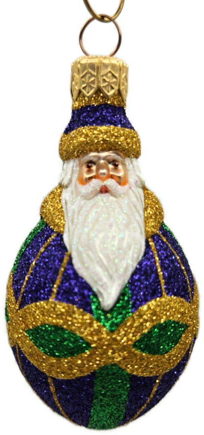 Patricia Breen Miniature Faberge Santa Plaid Purple Christmas Tree Ornament 21500