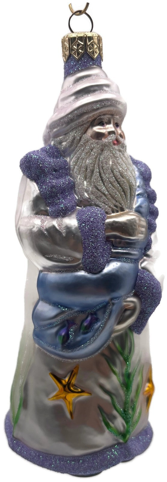 Patricia Breen Poseidon Santa Deep Sea Lavender Summer Nautical Ornament 99947