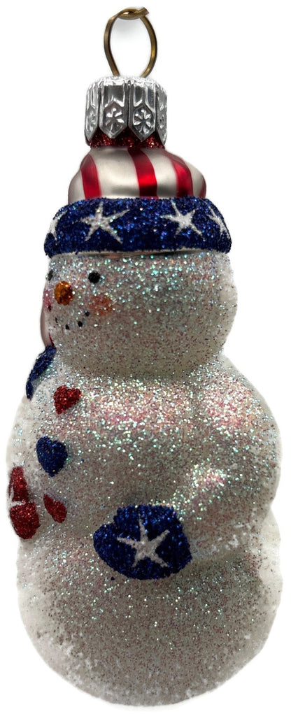 Patricia Breen Loving Snowman Patriotic Star Striped Christmas Ornament 21141