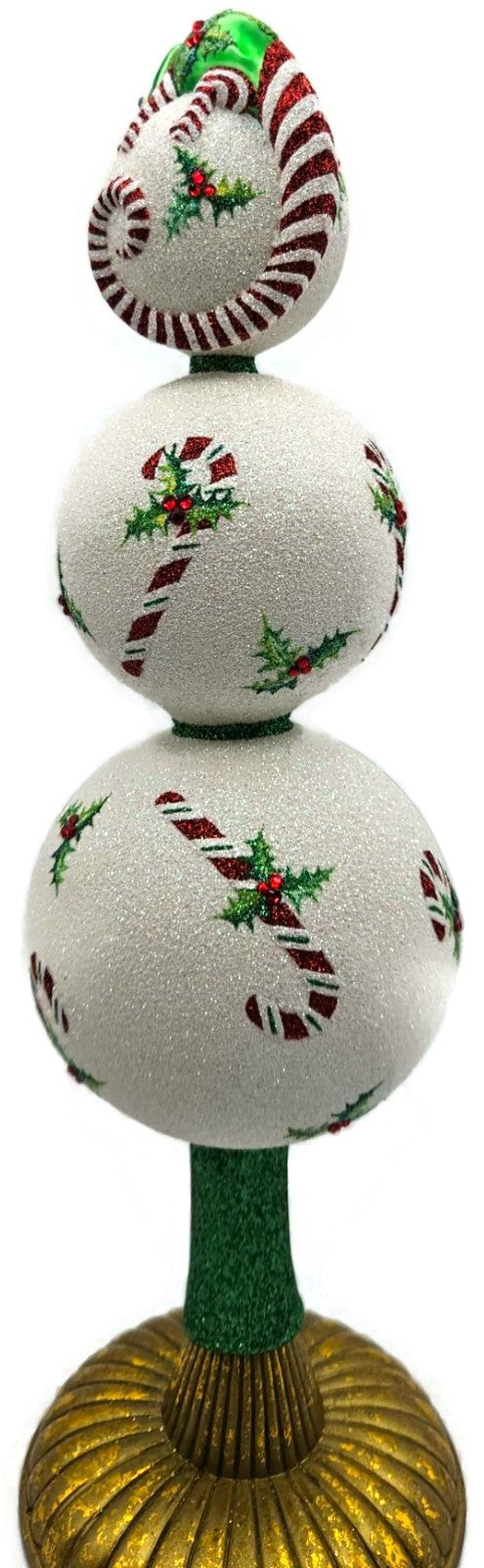 Patricia Breen Chameleon Finial Candy Canes Pearl Christmas Tree Topper 23597