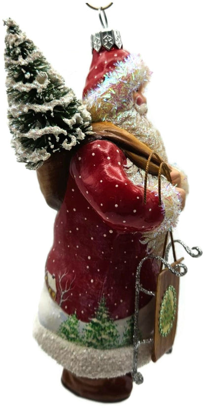 Patricia Breen Oakley Claus Sledding Children Red Christmas Tree Ornament 34322