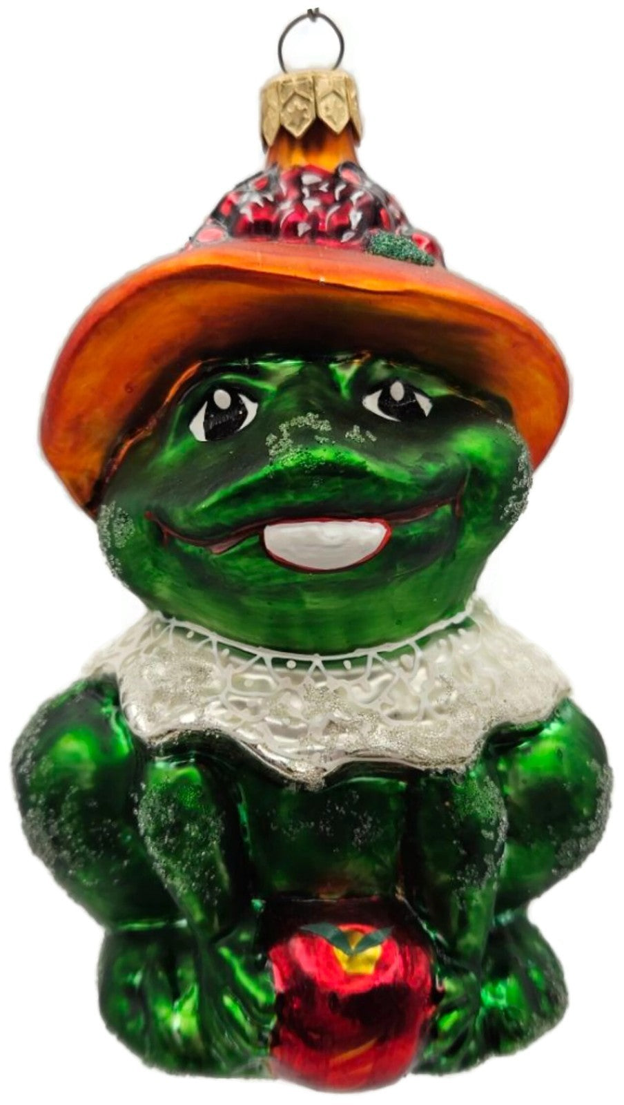 Christopher Radko Lillie Mae Green Frog Easter Glass Ornament 1997 97-228-00