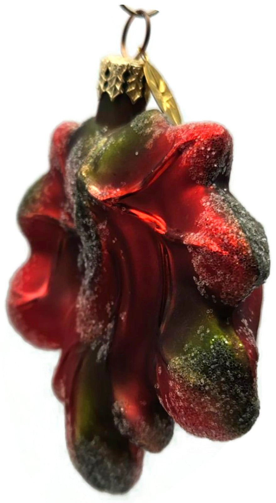 Christopher Radko Mini Maple Frost Red Yellow Leaf Christmas Ornament 98-148-02