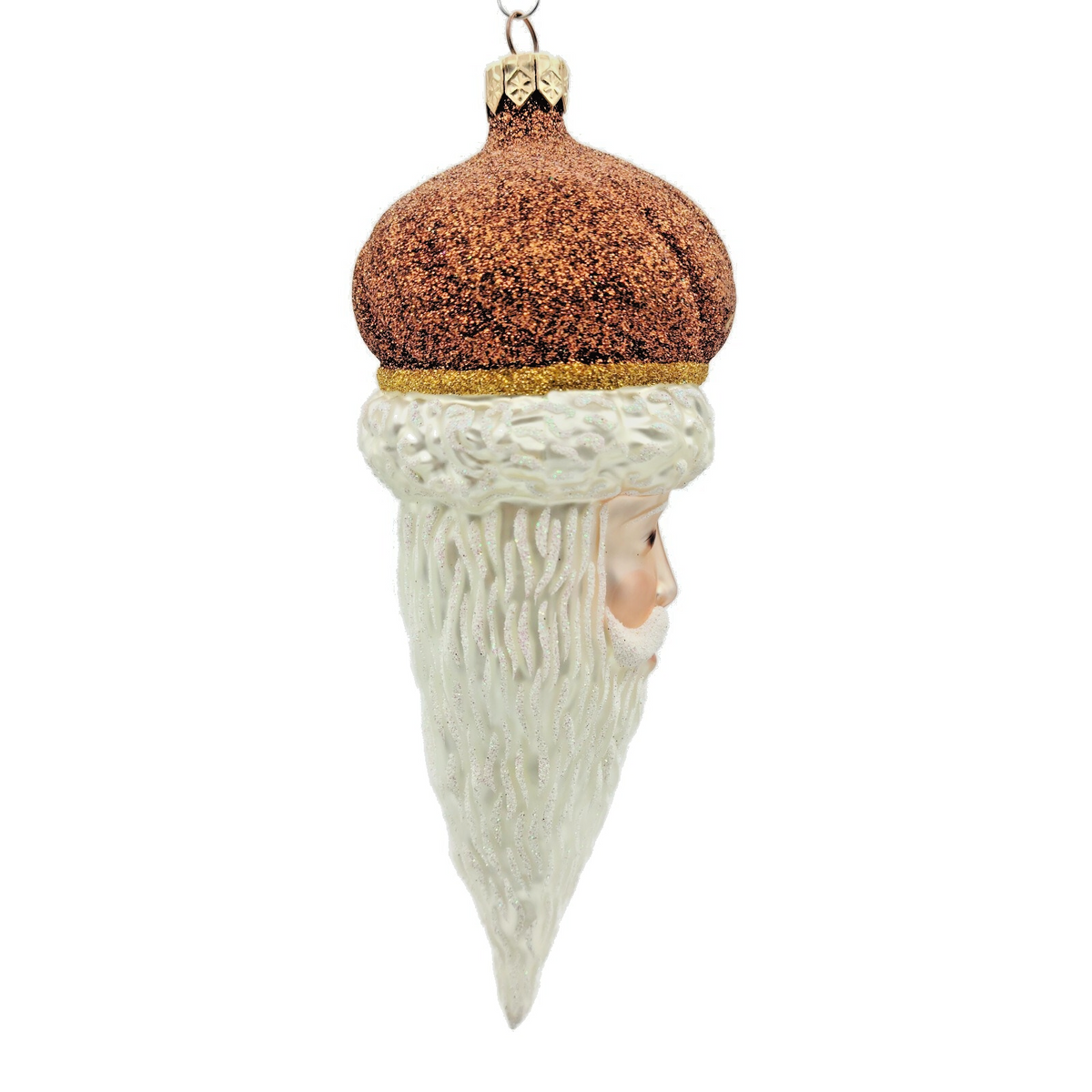 Patricia Breen Minsk Santa Claus Copper Glitter Christmas Holiday Ornament 96352