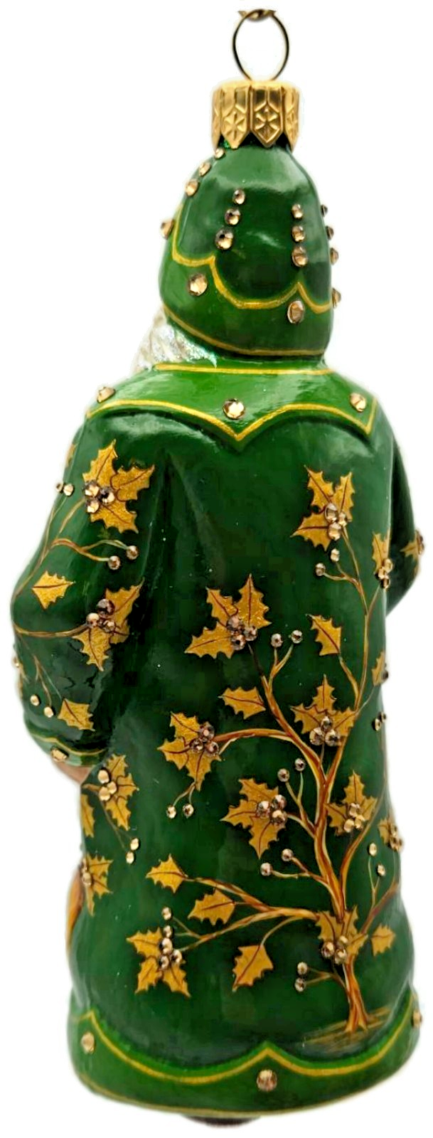 Patricia Breen 2014 Festonne Claus Green Gold Reindeer Christmas Ornament 34266