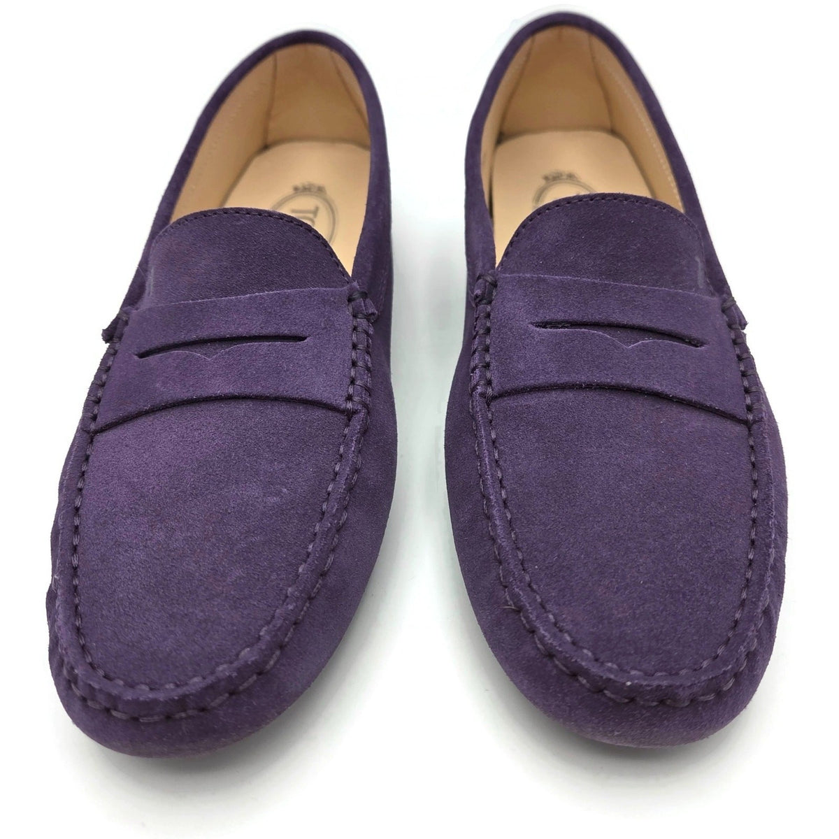 TOD'S Driving Moccasins Loafers Shoes Purple Suede Gommino Womens Size 39.52