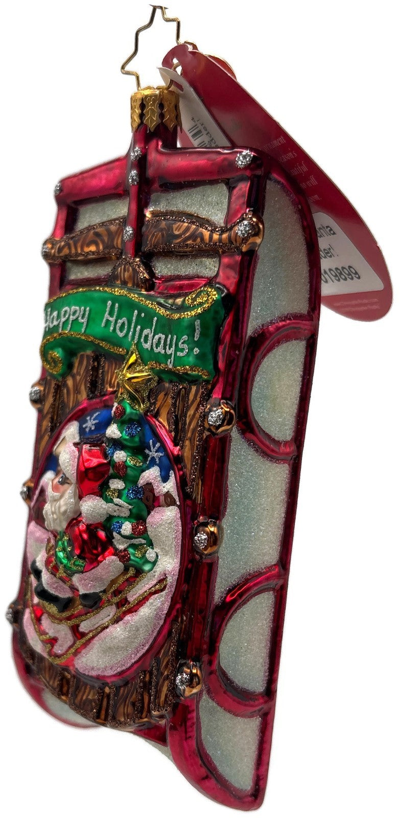 Christopher Radko 2019 Speedy Santa Sledder Glass Christmas Ornament 10198991