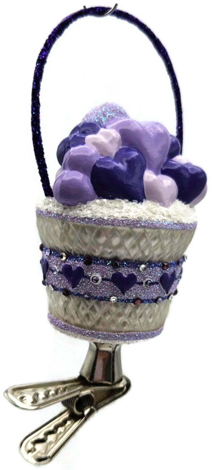 Patricia Breen Brimming with Love Purple Santa Clip On Valentines Ornament 28072
