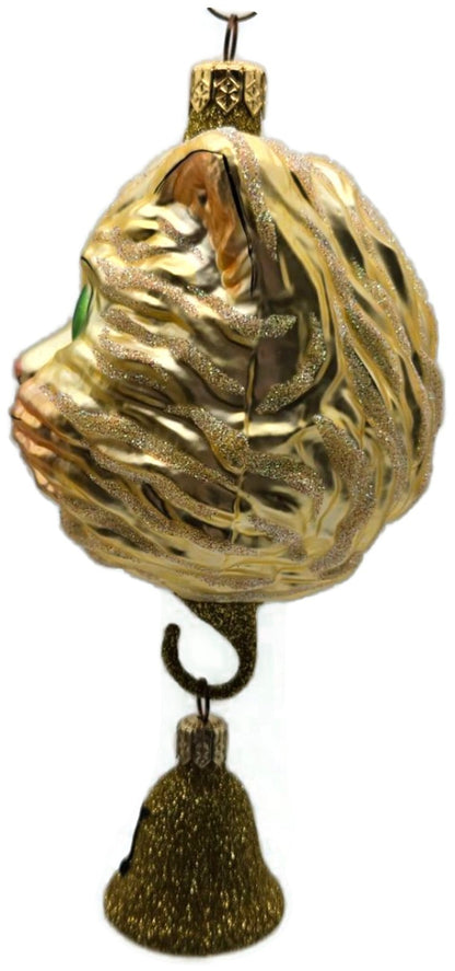 Patricia Breen Here Kitty Kitty Gold Glitter Bell 2 Part Christmas Ornament 97207