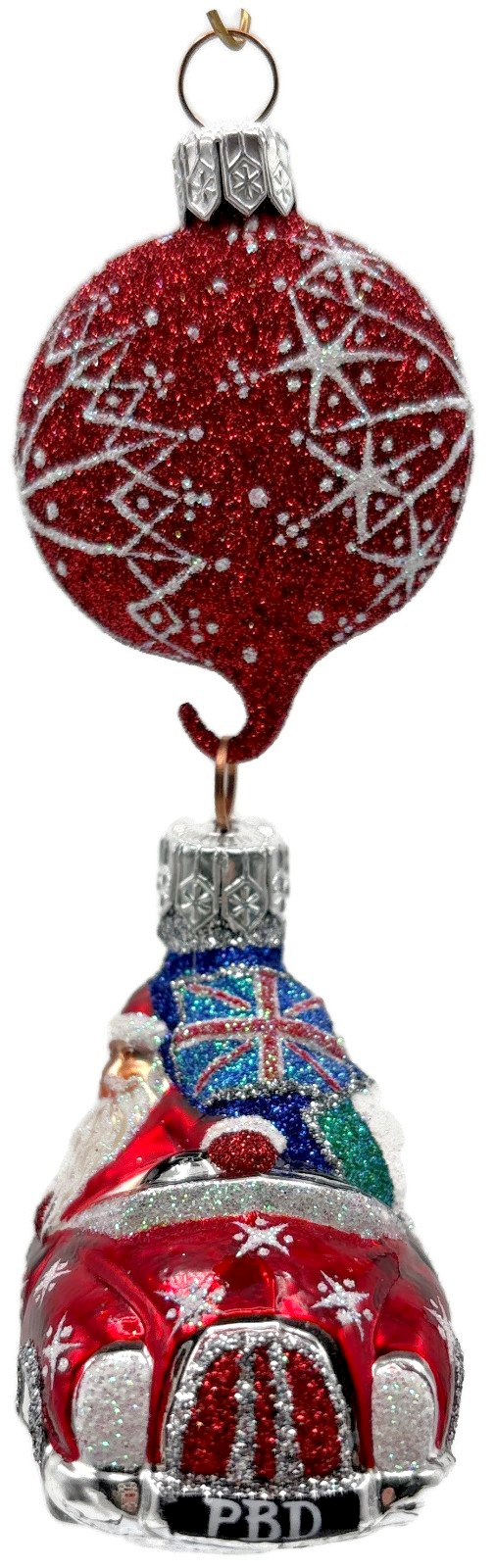 Patricia Breen Knightsbridge Santa Red Snowflakes Flags Christmas Ornament3