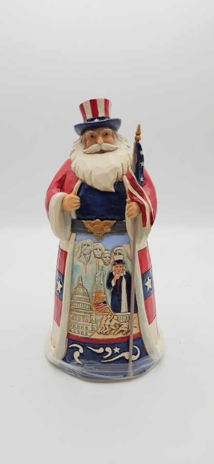 Jim Shore Heartwood Creek American Santa USA Patriotic Enesco Christmas Ornament12
