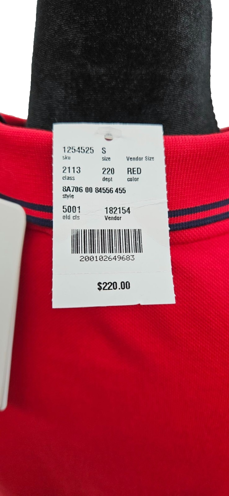 Moncler Maglia Polo Manica Corta Red Men's Size S NWT F10918A70600 8455614