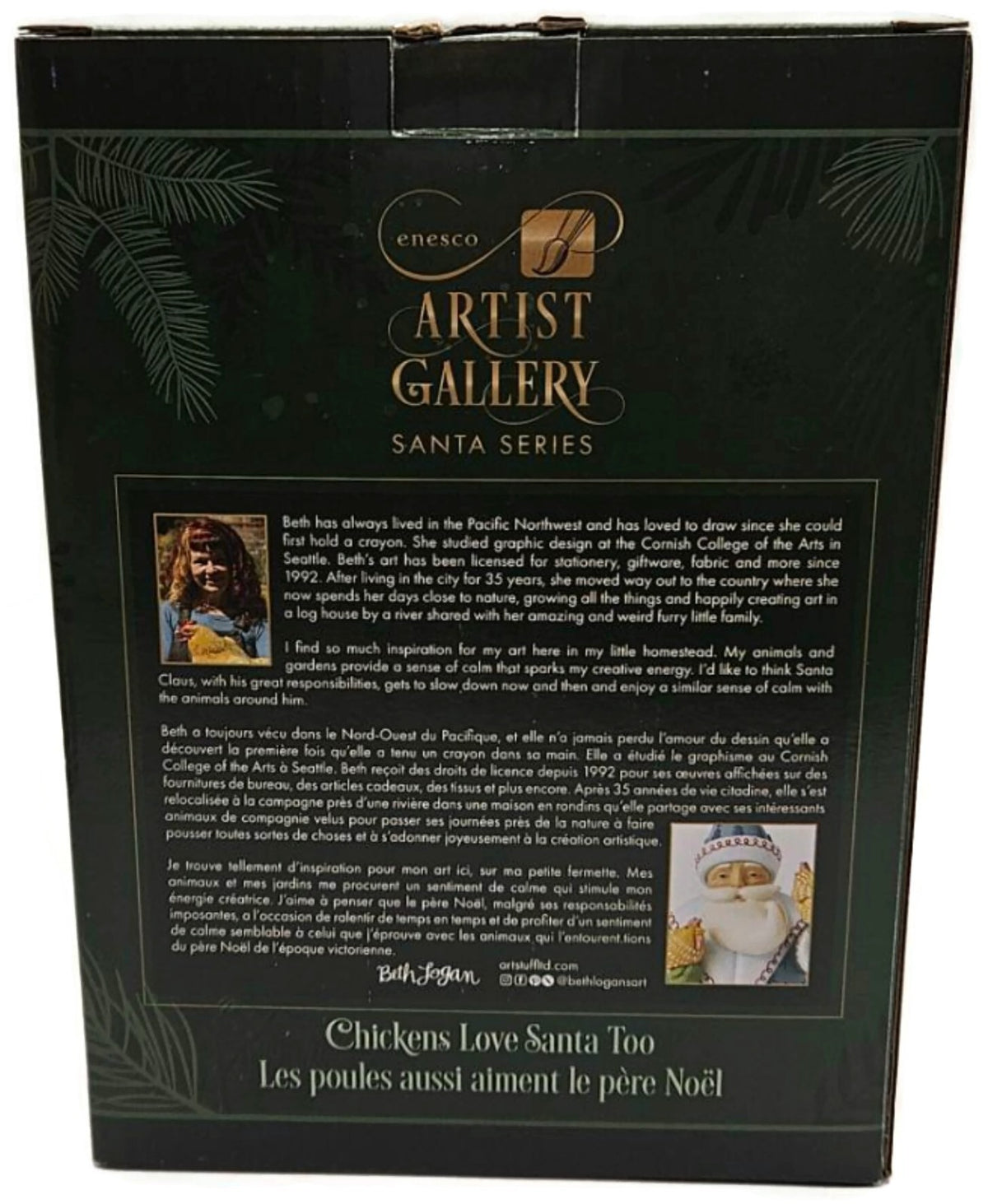 Enesco Artist Gallery Chickens Love Santa Too Beth Logan Christmas Decor 601698710