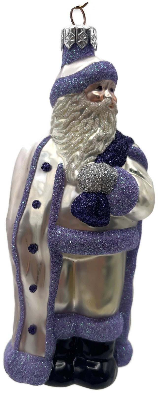Patricia Breen Jordan Santa Purple Lavender Glass Christmas Tree Ornament 98237