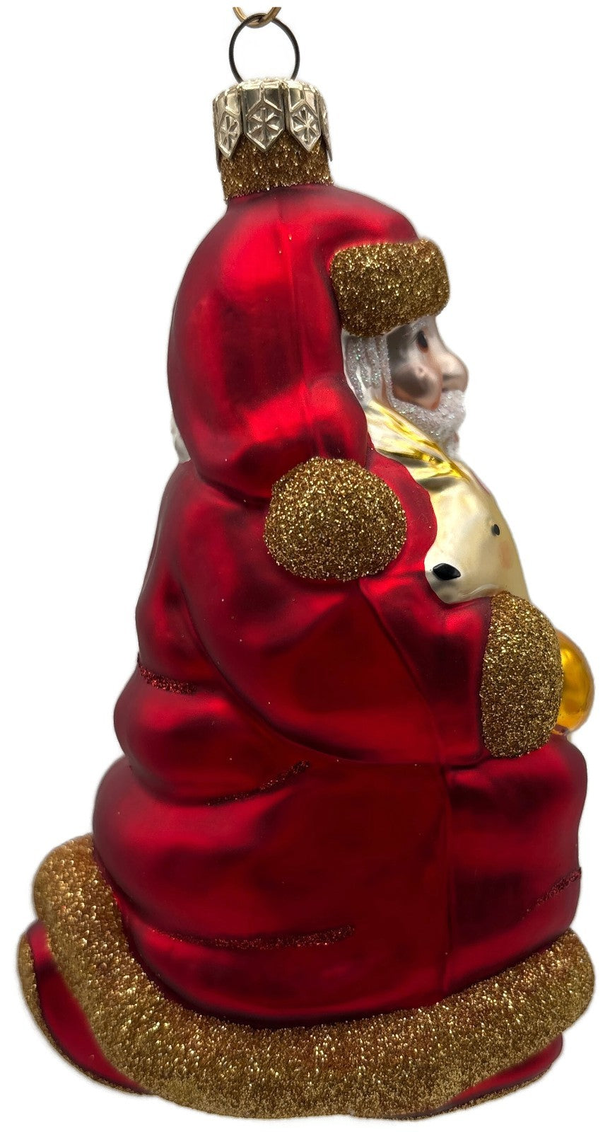 Patricia Breen Santa and Sarenka Fawn Deer Red Gold Christmas Tree Ornament 98387