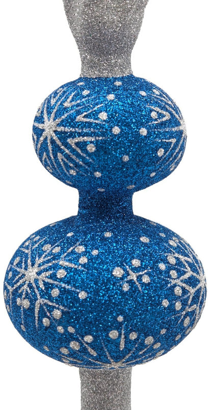 Patricia Breen Miniature Blizzard Finial Blue Silver Christmas Tree Topper 97939