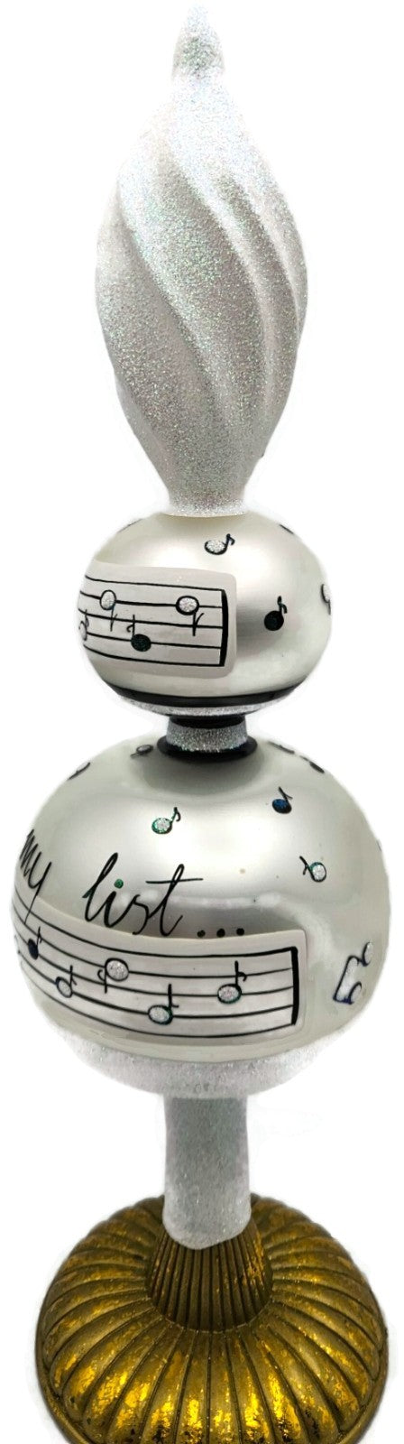 Patricia Breen You Top My List Finial Music Sheet Christmas Tree Topper 97864