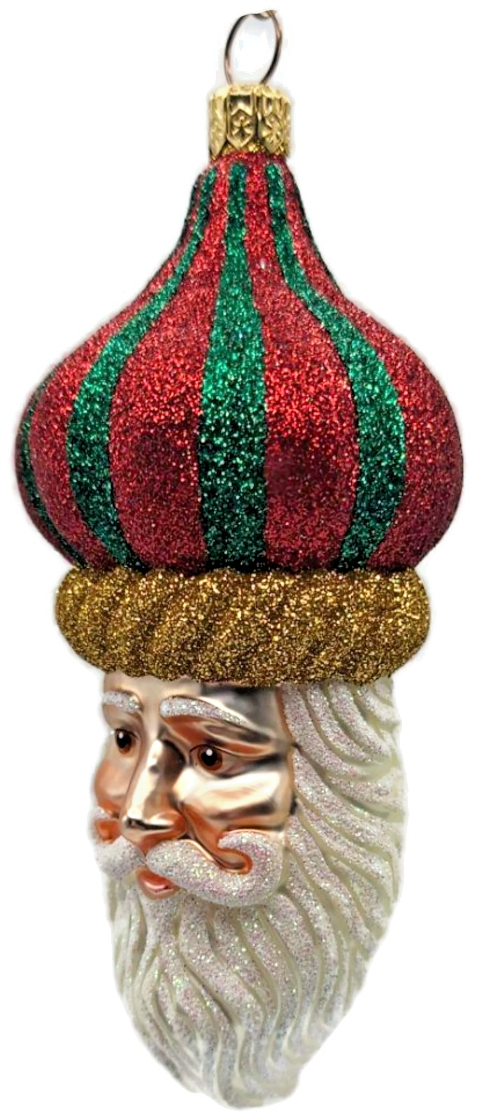 Patricia Breen Carnival Noel Red Green Santa Claus Head Christmas Ornament 21041