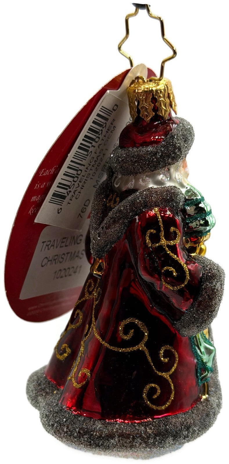 Christopher Radko Traveling Father Christmas Gem Santa Claus Ornament 10202413