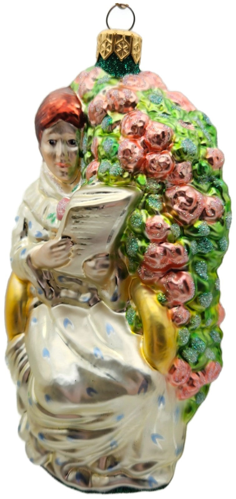 Patricia Breen Woman Reading Mary Cassatt Inspired Glass Spring Ornament 9800AIC0