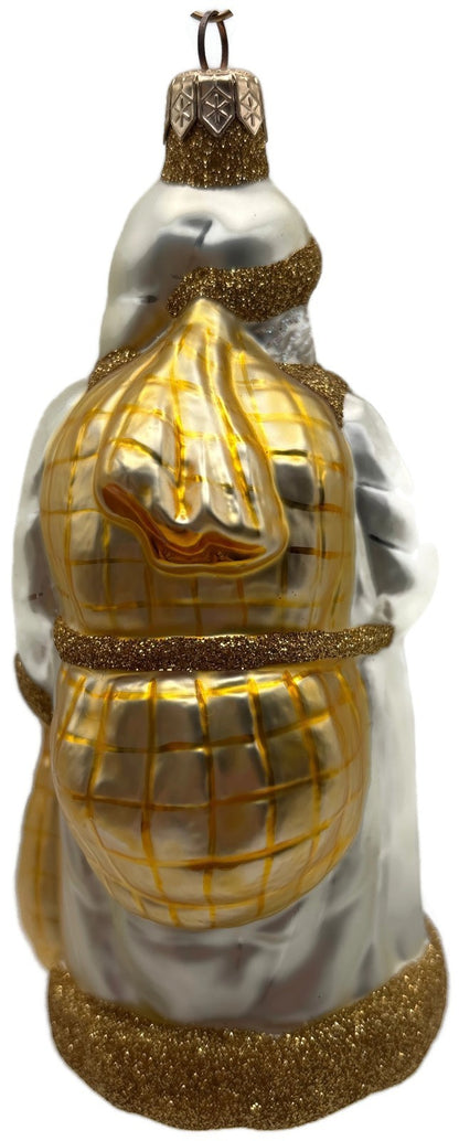 Patricia Breen Laden With Love Pearl Gold Santa Claus Christmas Ornament 98264