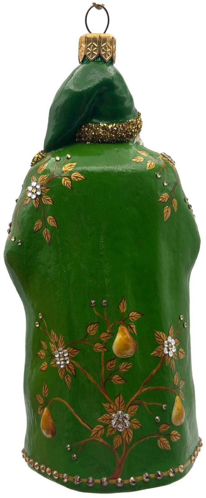Patricia Breen 2014 Santa for Yaly Partridge Pear Green Gold Ornament 34404