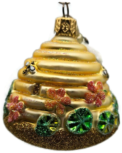 Patricia Breen Nasturtium Beeskep Floral Bees Gold 2 Part Spring Ornament 21166