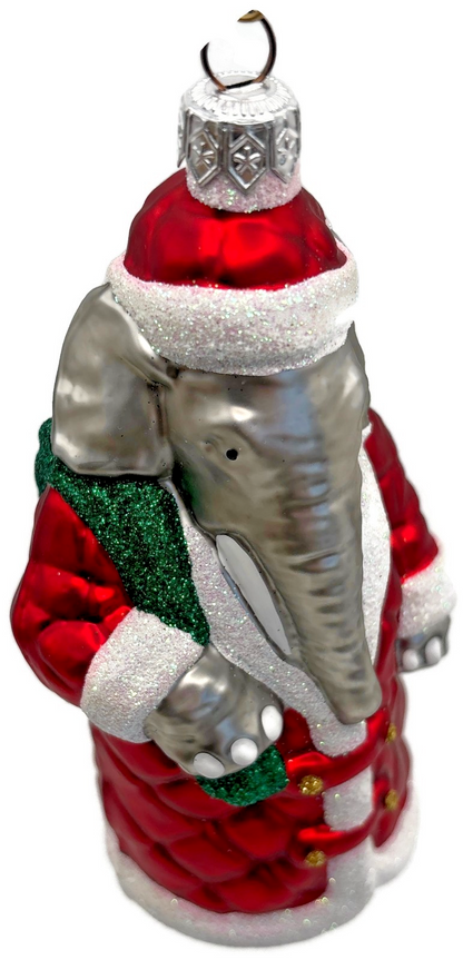 Patricia Breen Christmas at the Zoo Glittered Bag Elephant Santa Ornament 97087