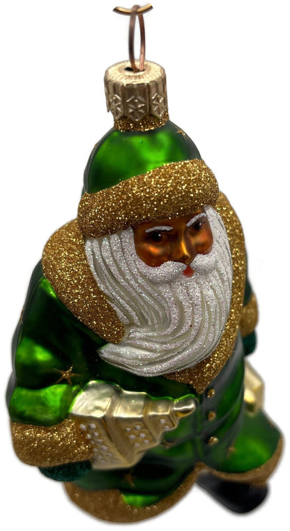 Patricia Breen City Santa Claus Green Ethnic Gold Stars Christmas Ornament 20088