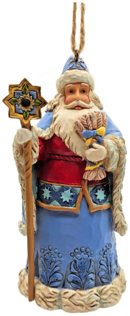 Jim Shore Heartwood Creek Ukrainian Santa Claus Resin Enesco Christmas Ornament0