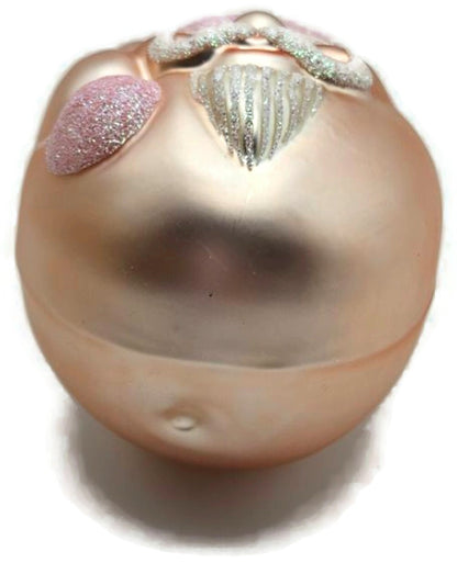 Patricia Breen Jelly Bean Santa Claus Head Pink Matte Christmas Ornament 99169