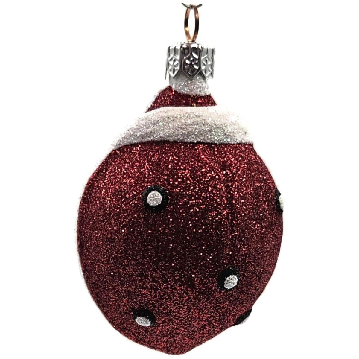 Patricia Breen Santa Ladybug White Red Glittered Christmas Tree Ornament 21338