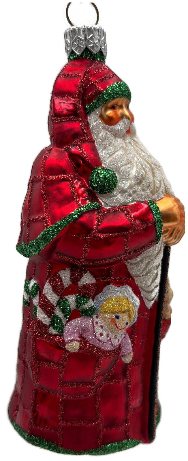 Patricia Breen Patchwork Santa Bear Snowman Candy Canes Christmas Ornament1