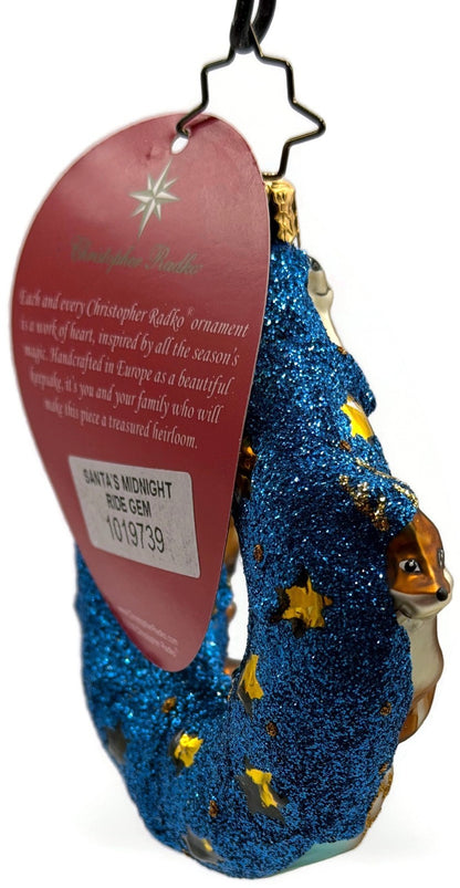 Christopher Radko Santa's Midnight Ride Gem Stars Christmas Ornament 10197395