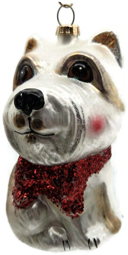 Westie Dog West Highland Terrier Blown Glass Animal Christmas Tree Ornament8