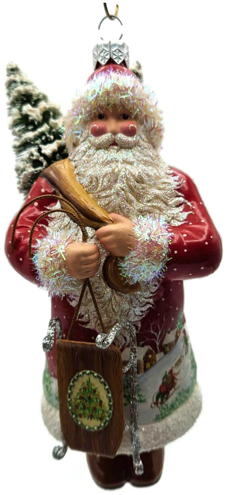 Patricia Breen Oakley Claus Sledding Children Red Christmas Tree Ornament 34320
