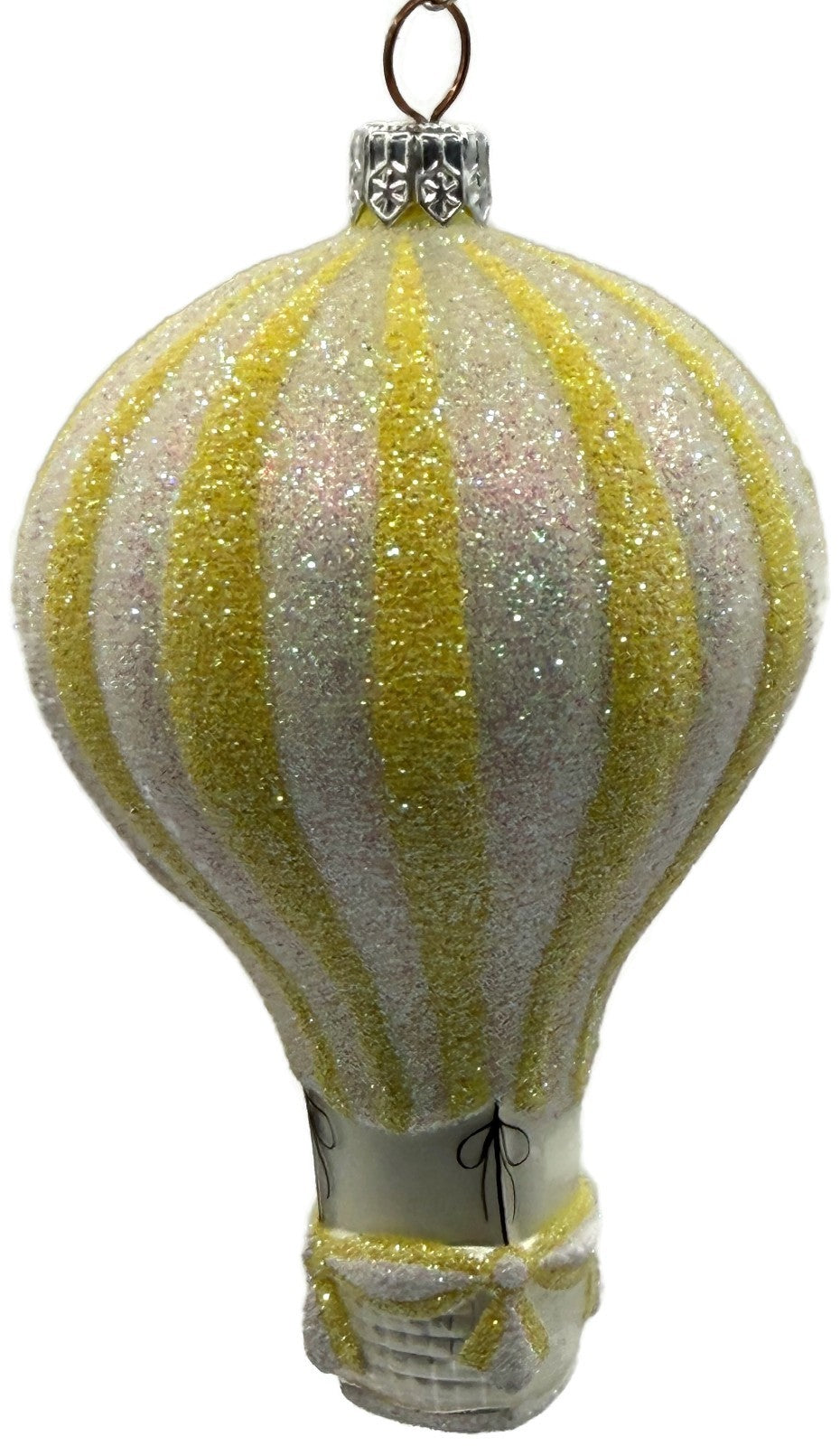 Patricia Breen Petite Balon Lemon Hot Air Balloon Yellow Striped Ornament 21213