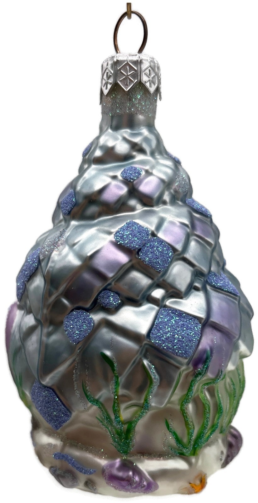 Patricia Breen Seashell Acorn House Blue Lavender Summer Christmas Ornament 99332