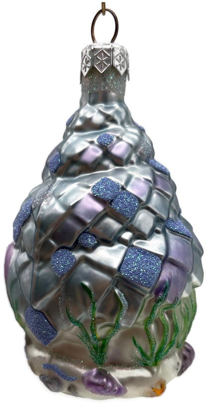 Patricia Breen Seashell Acorn House Blue Lavender Summer Christmas Ornament 99332