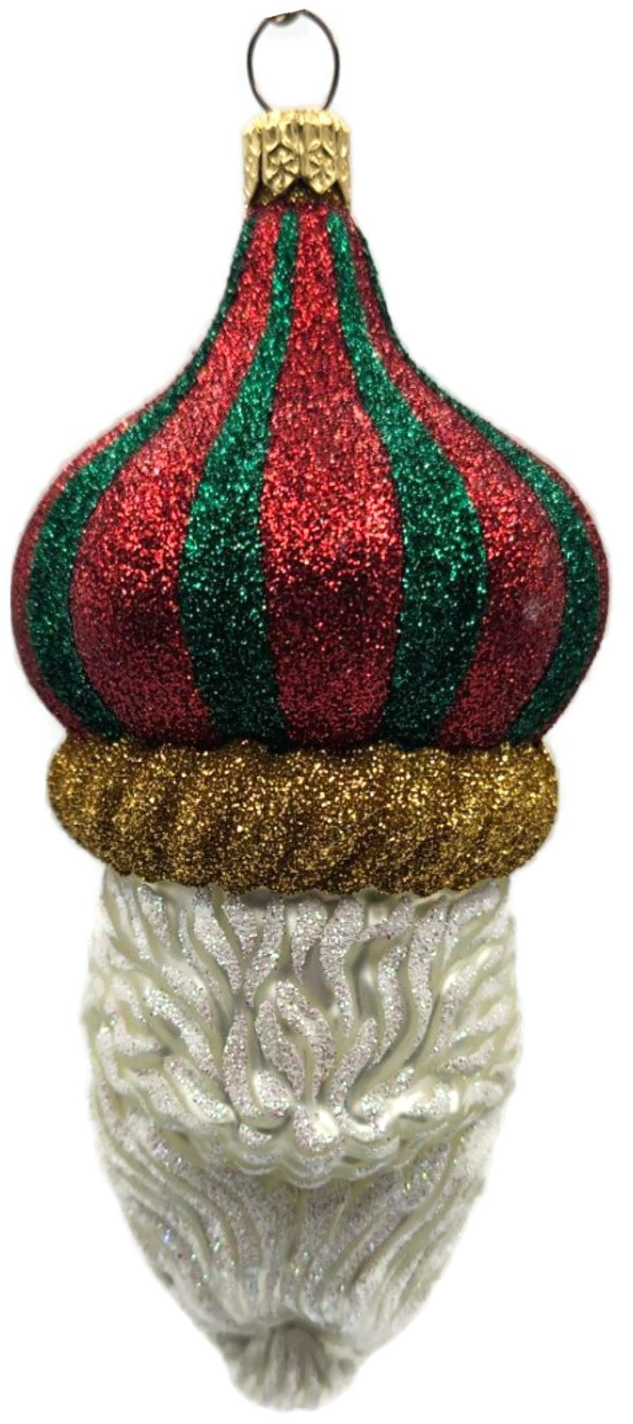 Patricia Breen Carnival Noel Red Green Santa Claus Head Christmas Ornament 21044