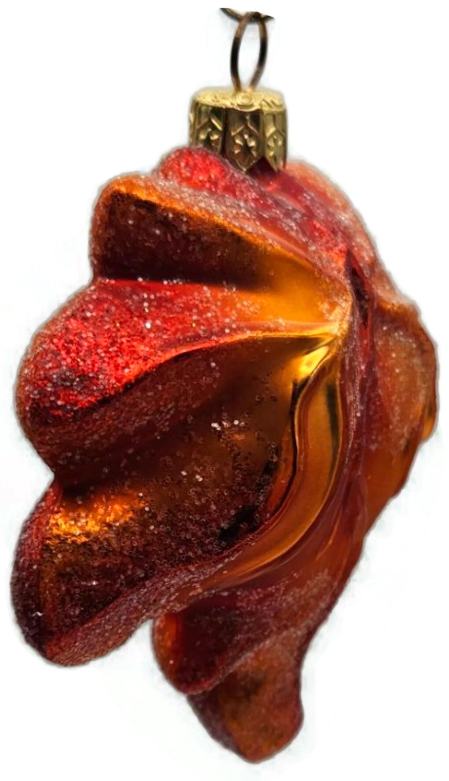 Christopher Radko Mini Maple Frost Red Orange Leaf Ornament 98-148-03