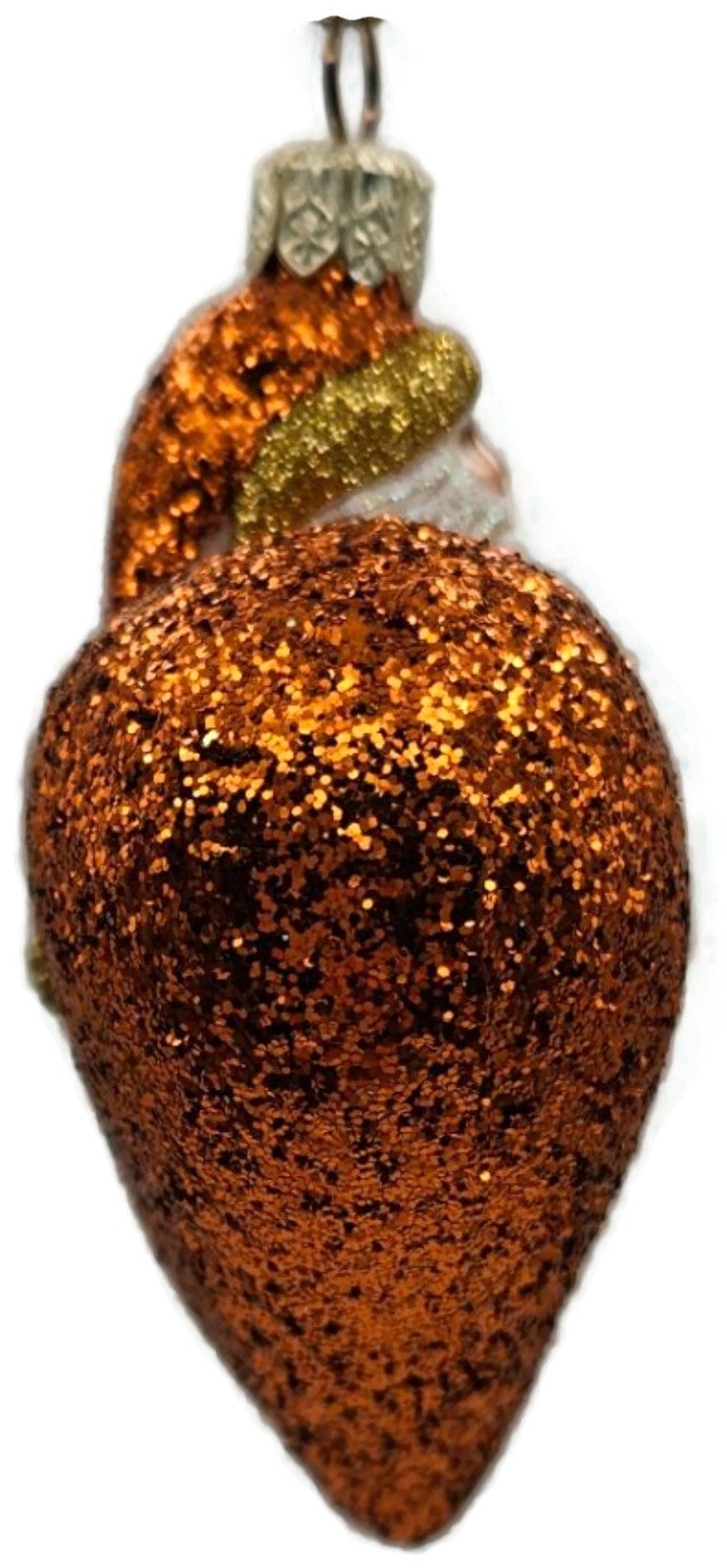 Patricia Breen Santa du Coeur Orange Glitter Heart Valentine's Ornament 20342