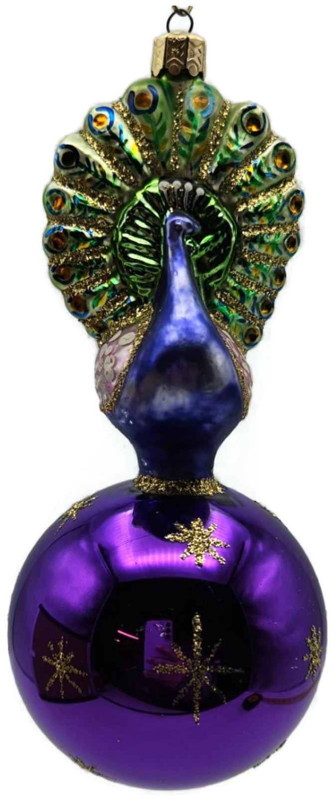 Christopher Radko Celestial Peacock Purple Ball Star Christmas Ornament 90-076-20