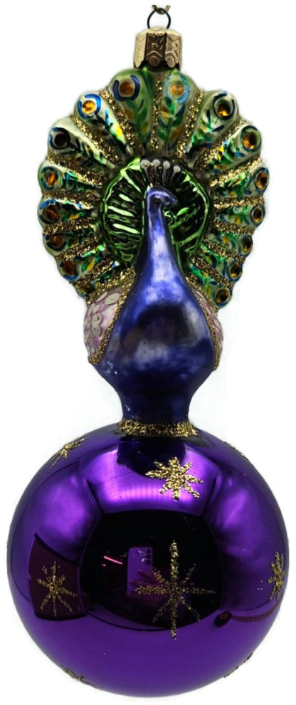 Christopher Radko Celestial Peacock Purple Ball Star Christmas Ornament 90-076-20