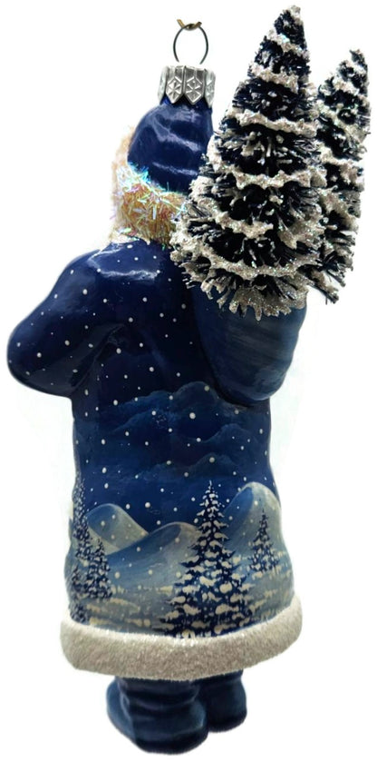 Patricia Breen Oakley Claus Blue Midnight Sleigh Christmas Tree Ornament 34325