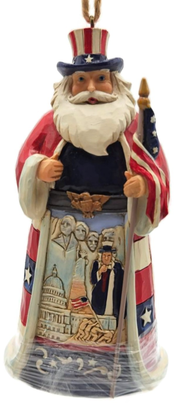 Jim Shore Heartwood Creek American Santa USA Patriotic Enesco Christmas Ornament0