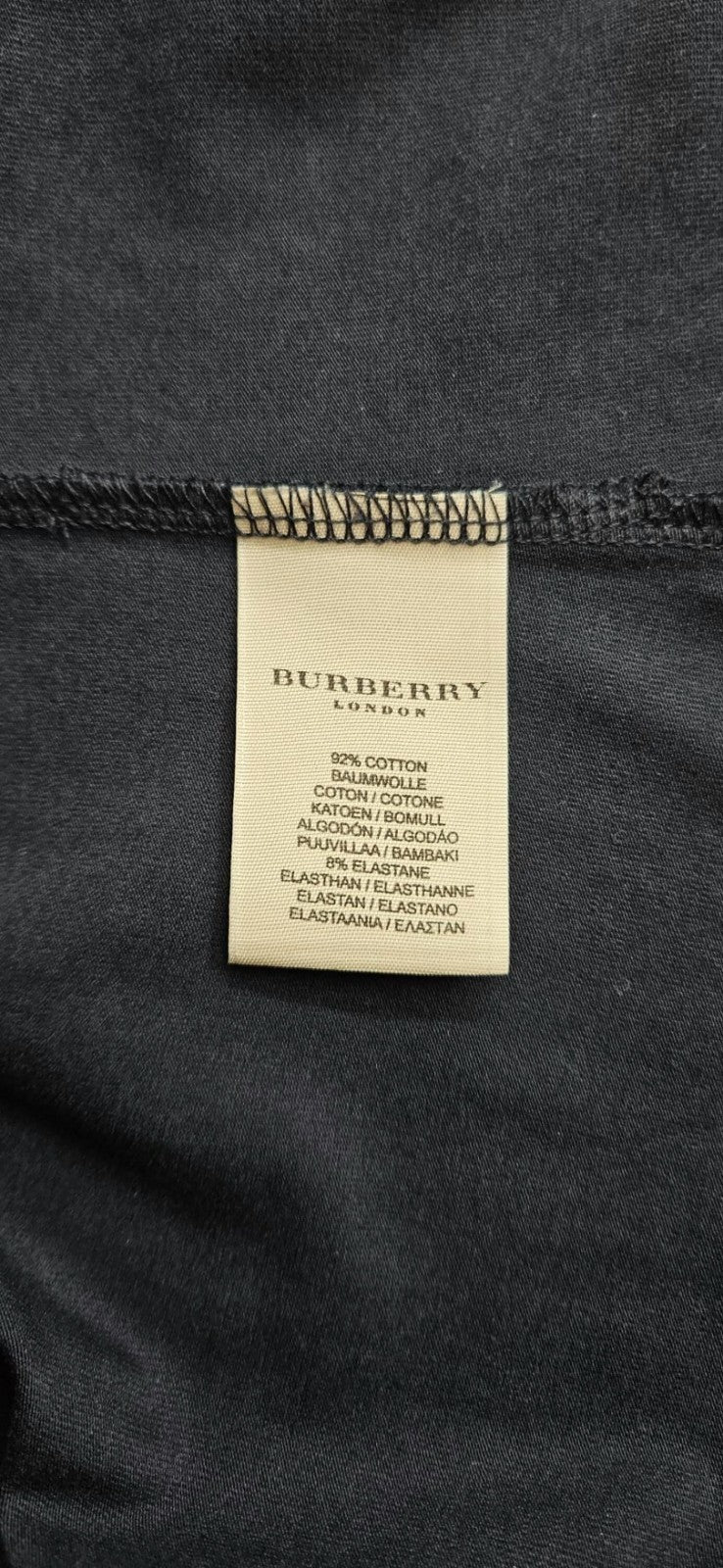 Burberry London Black Check Trim Short Sleeve Stretch Cotton Top Women's Large8
