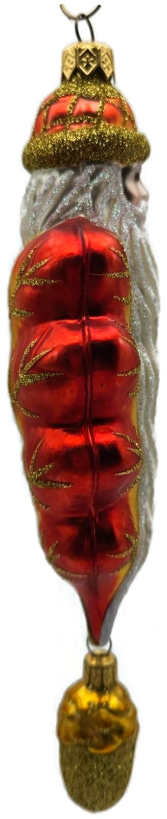 Patricia Breen Oak Leaf Santa Orange Matte Fall 2 Part Christmas Ornament 97322