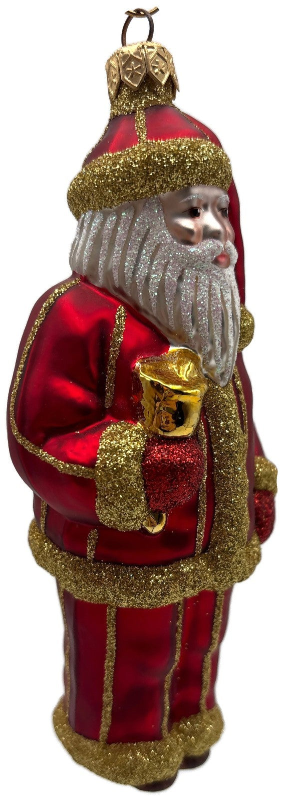 Patricia Breen Ring in the New Red Santa Gold Striped Christmas Ornament 97347