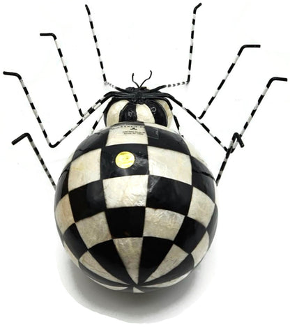 MacKenzie Childs Courtly Capiz Spider Metal Wire Check Halloween Decor Figurine9